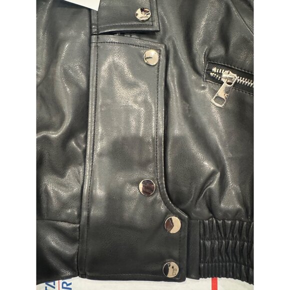 Akira Black Faux Leather Cropped Jacket - Picture 4 of 4